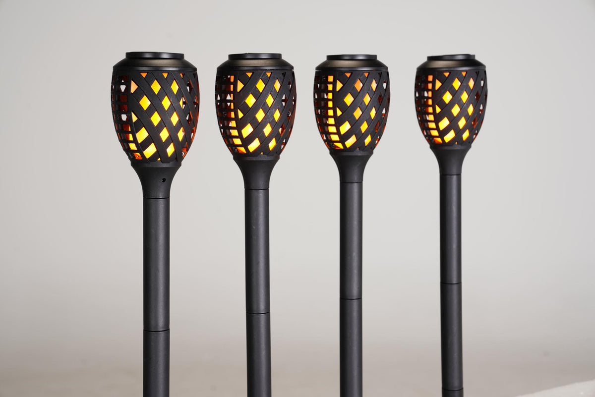 Juego de 8 antorchas solares LED con efecto de llama