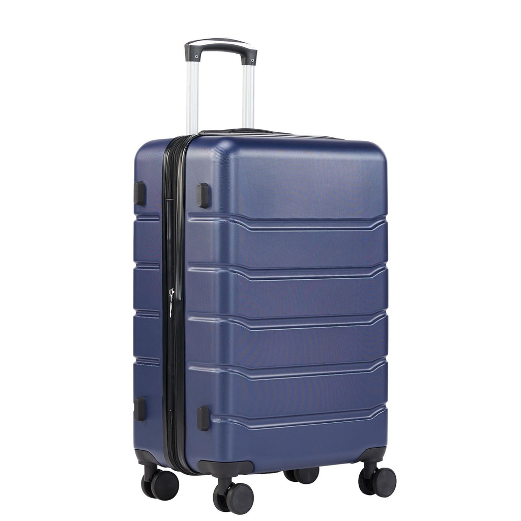 Maleta rígida con ruedas giratorias — azul, 24 pulgadas