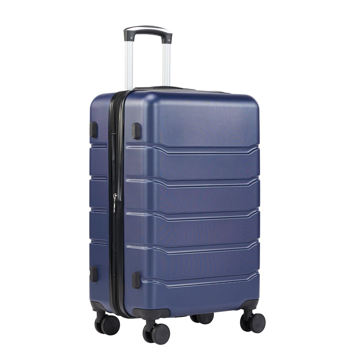 Maleta rígida con ruedas giratorias — azul, 24 pulgadas