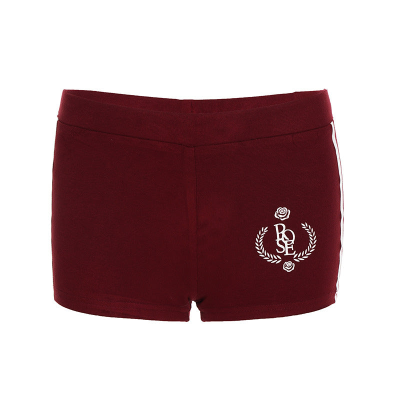 Shorts de yoga con estampado de letras