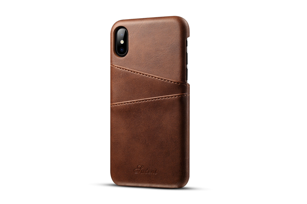 Funda con dos ranuras para tarjetas en PU