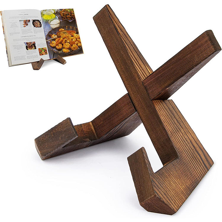 Soporte de madera de pino para libros y recetas