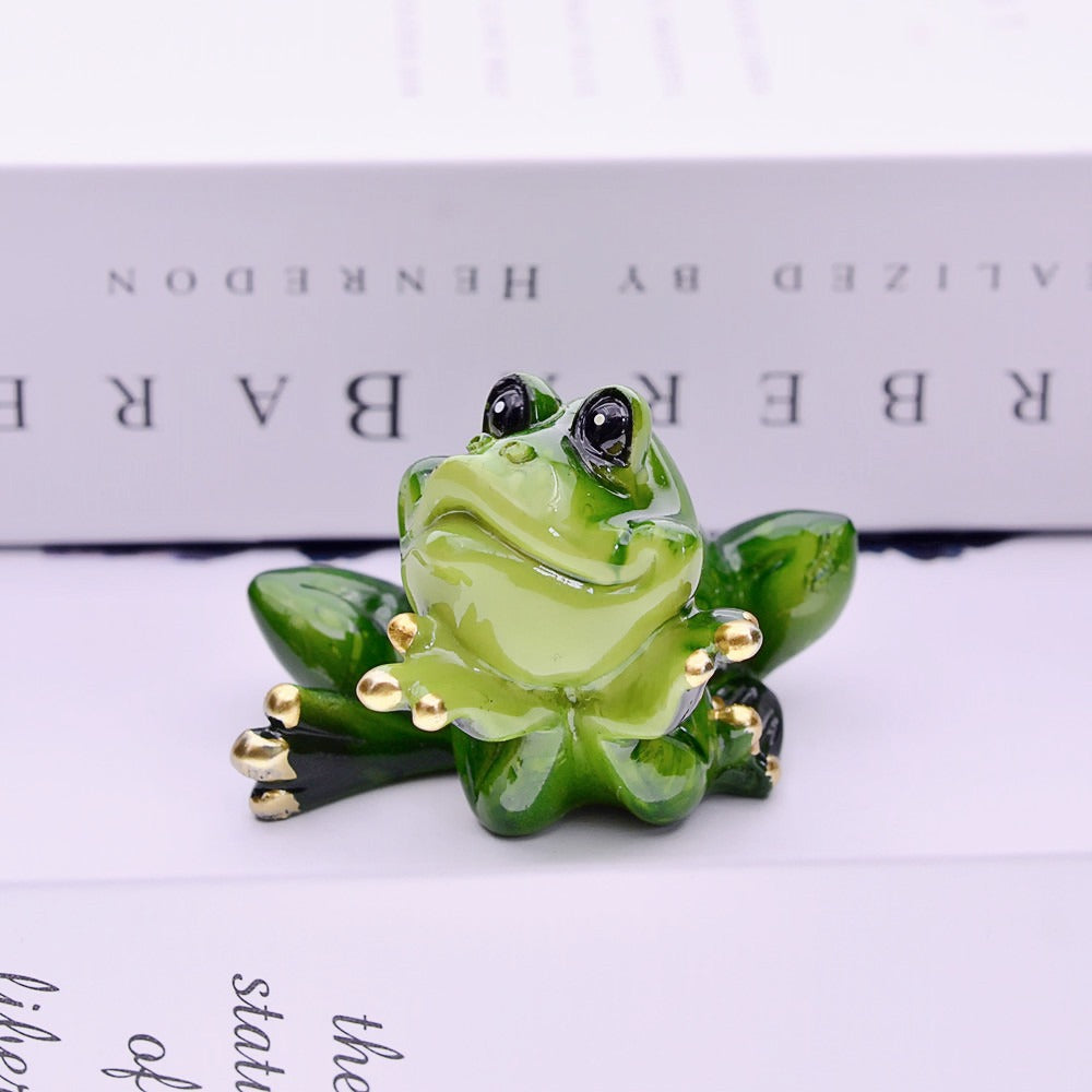 Figura de rana de resina para jardín
