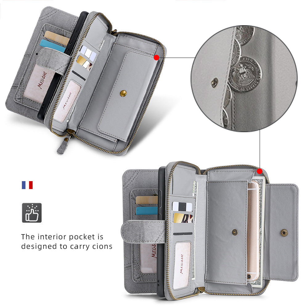 Funda cartera con tapa y tarjetero para iPhone