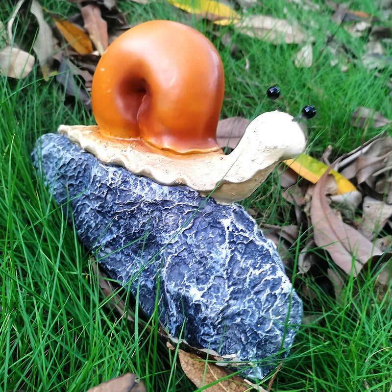 Adorno de caracol con bienvenida para jardín
