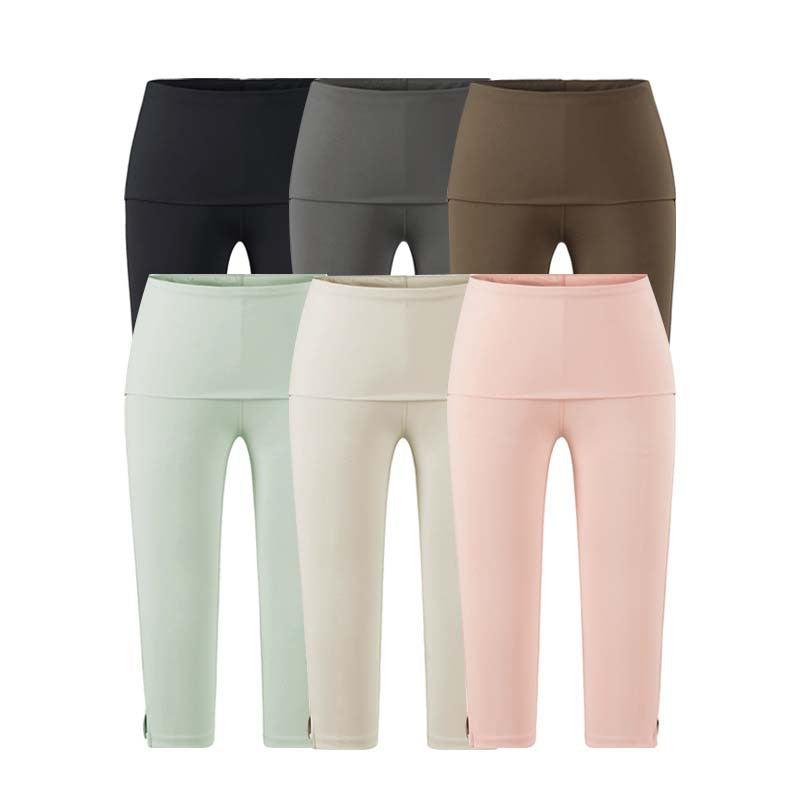 Leggings capri elásticos con abertura lateral