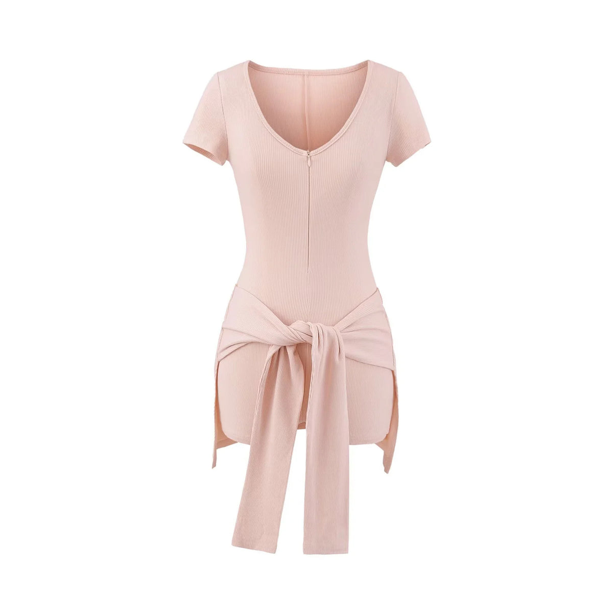 Deep V-neck fitness jumpsuit