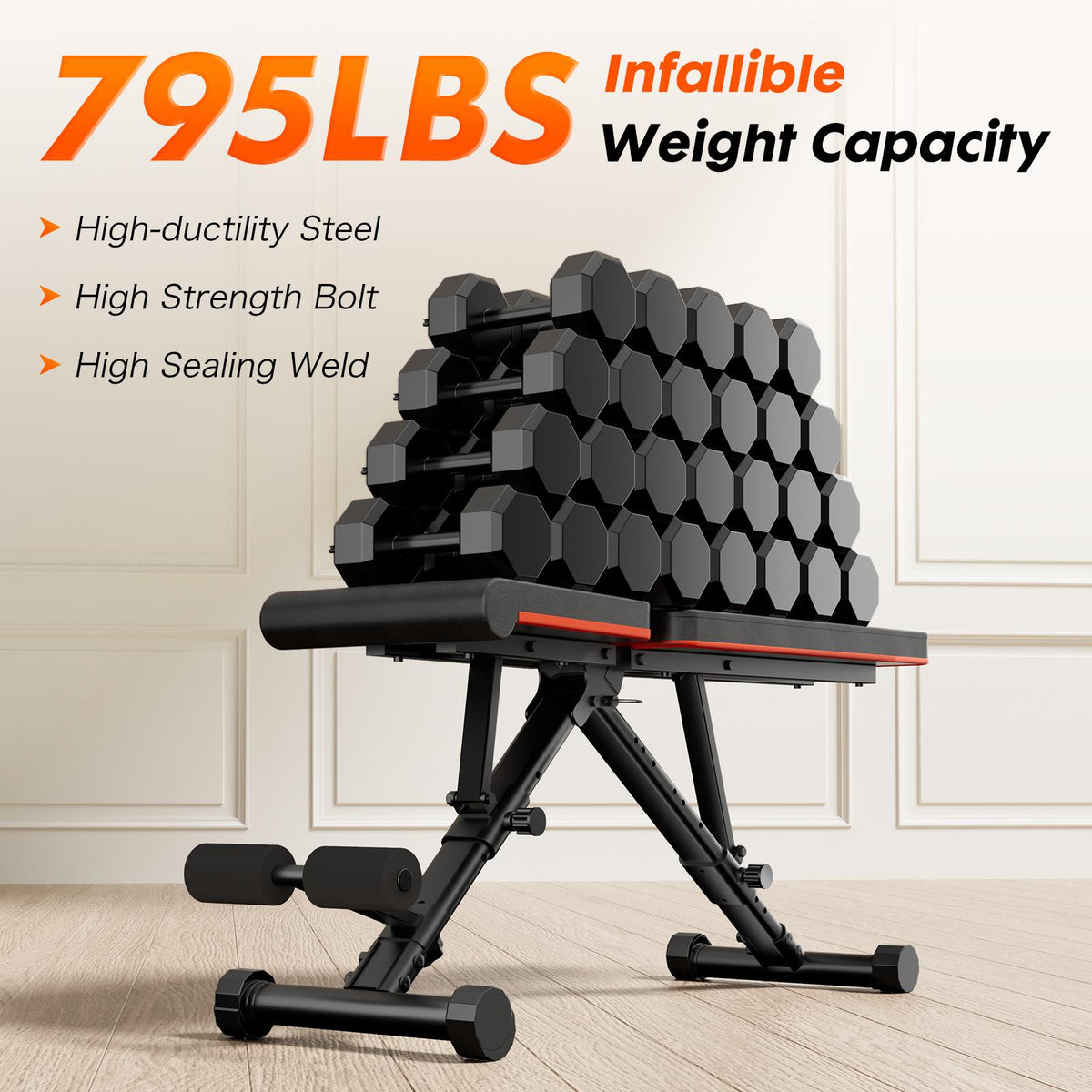Banco de entrenamiento ajustable y plegable negro