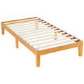 Base de cama de madera con láminas y sin cabecero — Twin