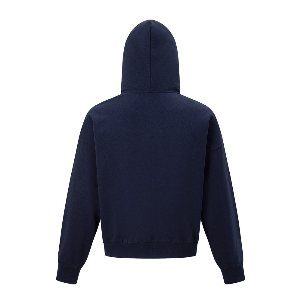 Sudadera con capucha, cremallera y estampado de estrellas y letras
