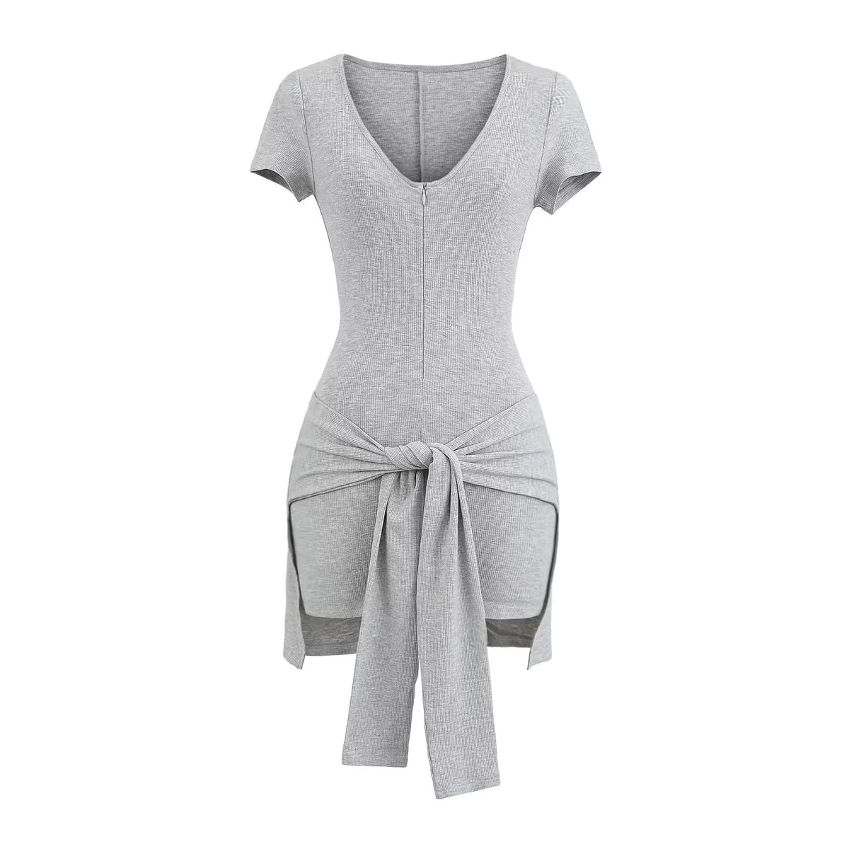 Deep V-neck fitness jumpsuit