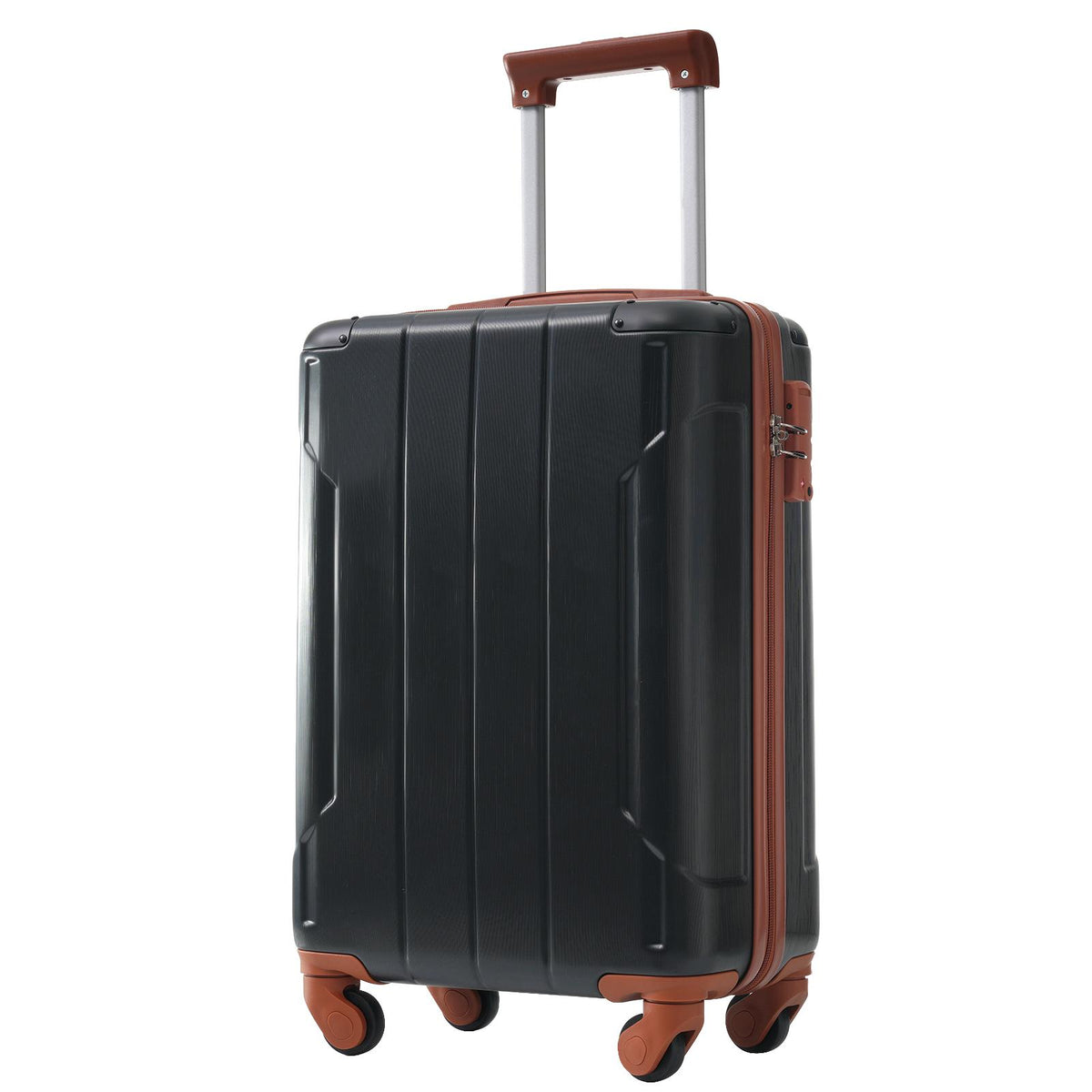 Conjunto de viaje: maleta de 20 pulgadas, bolso y neceser — negro