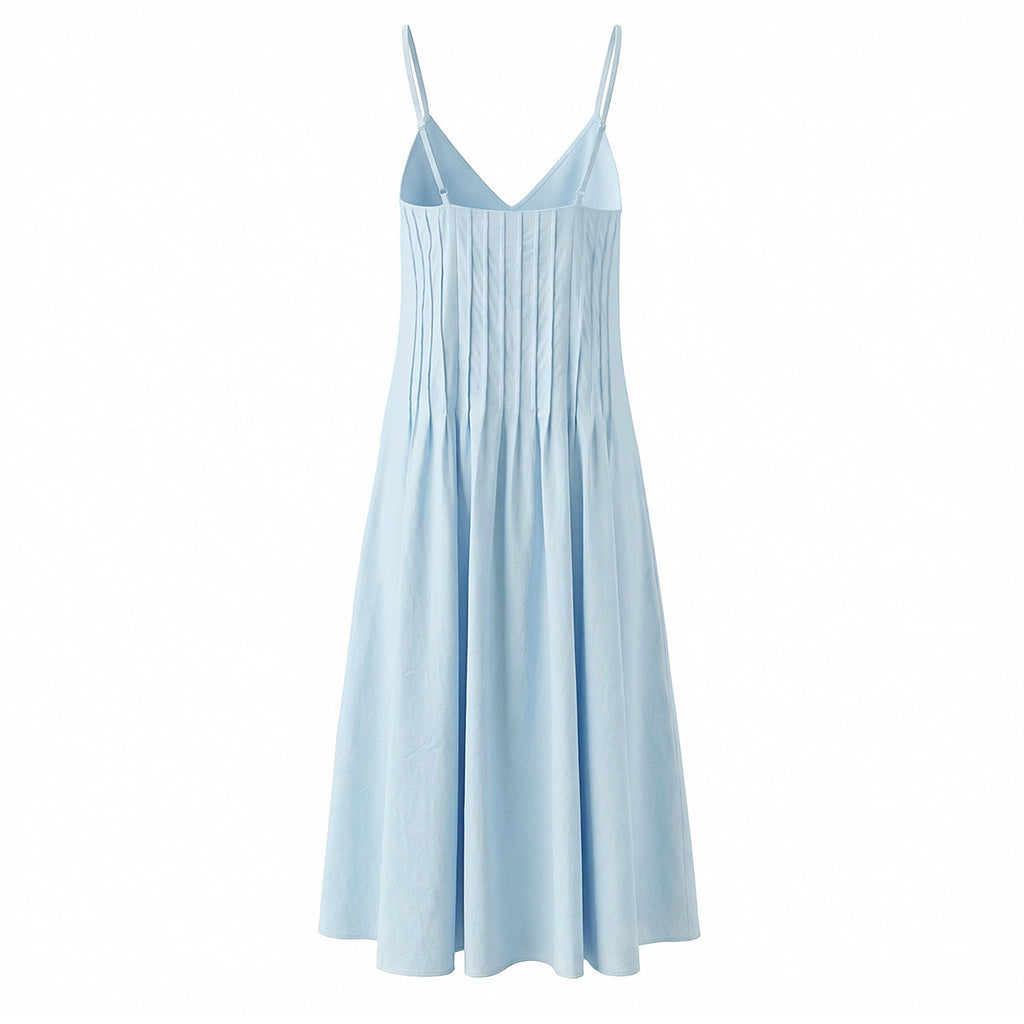 Vestido largo de tirantes con escote en V