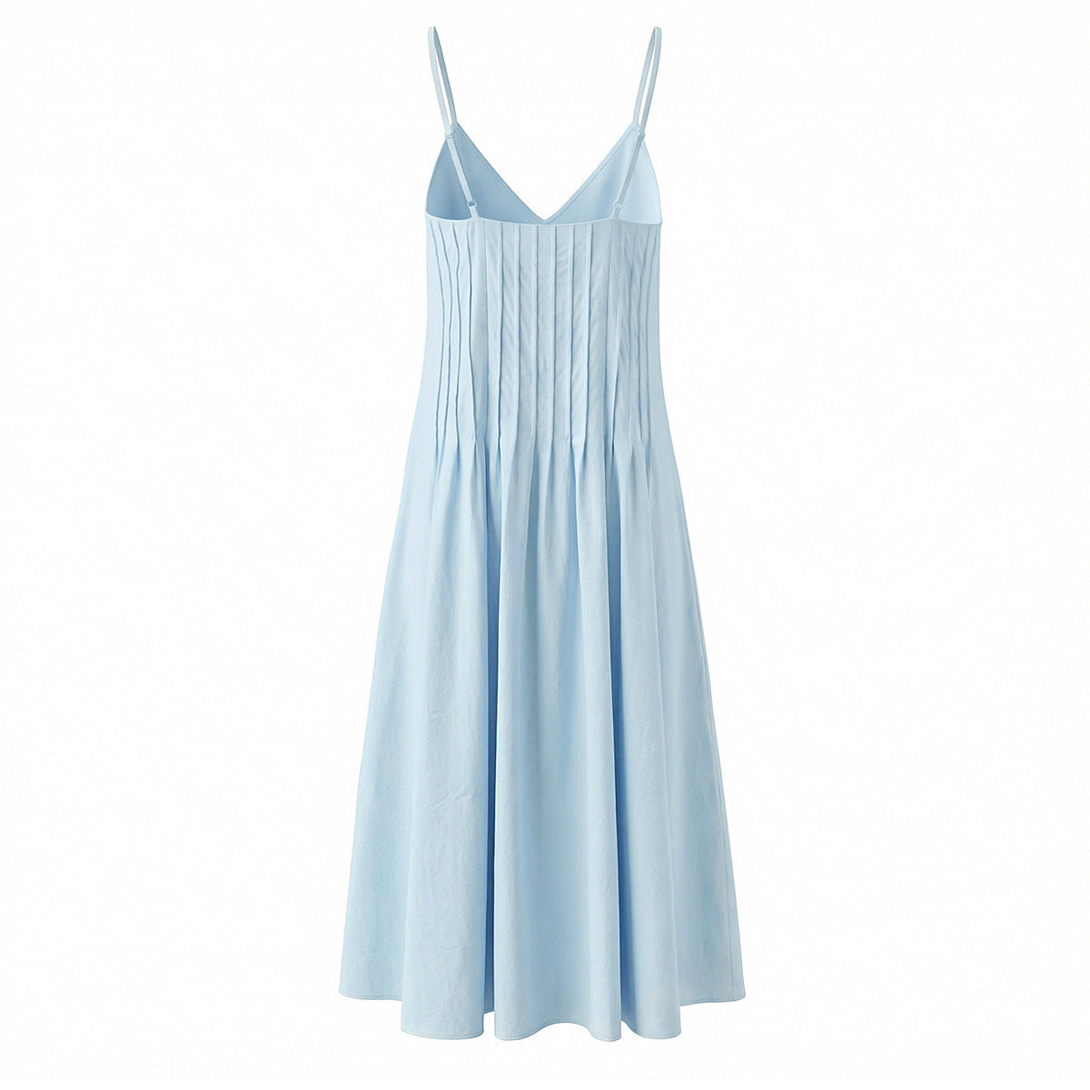 Vestido largo de tirantes con escote en V