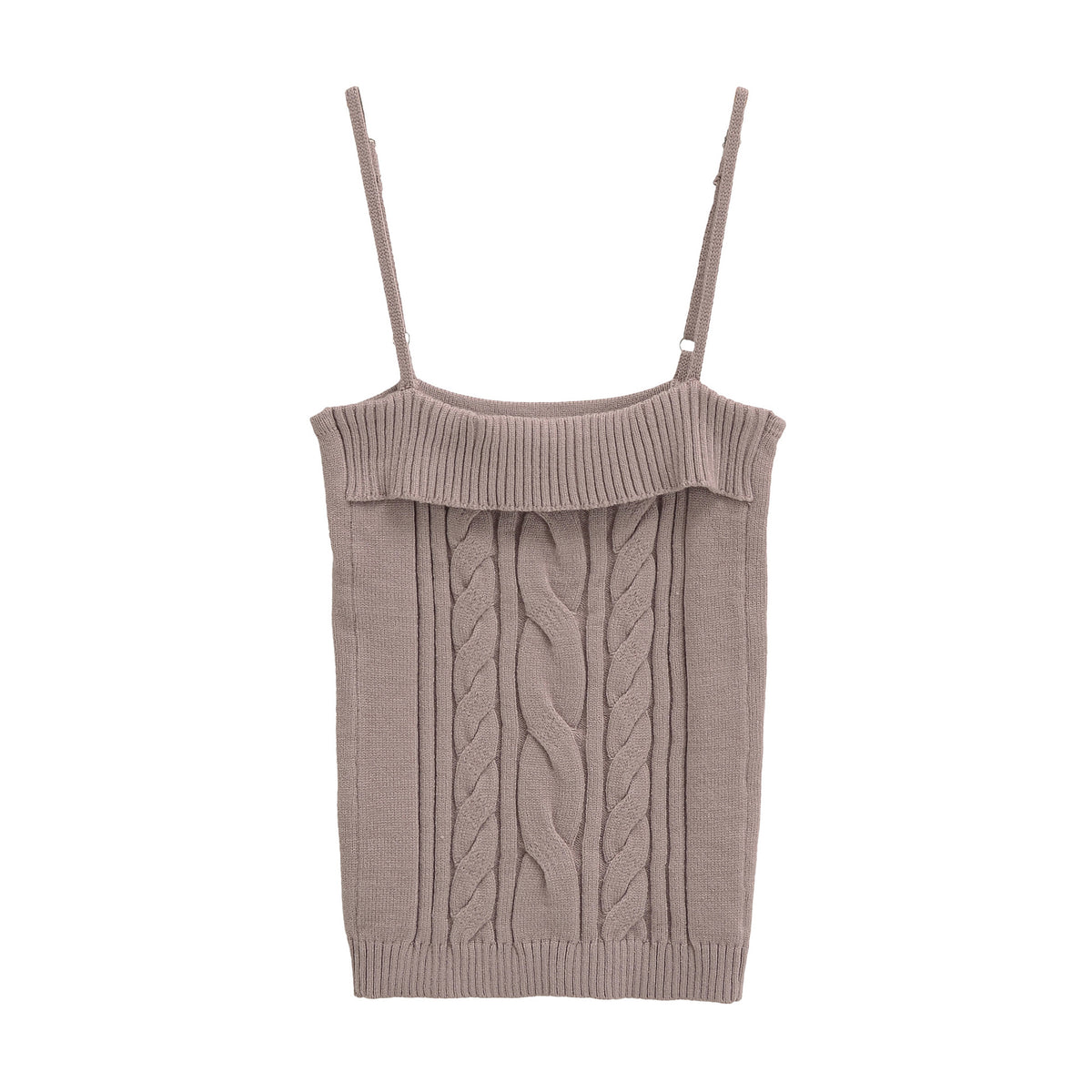 Conjunto de cárdigan trenzado y camiseta de tirantes