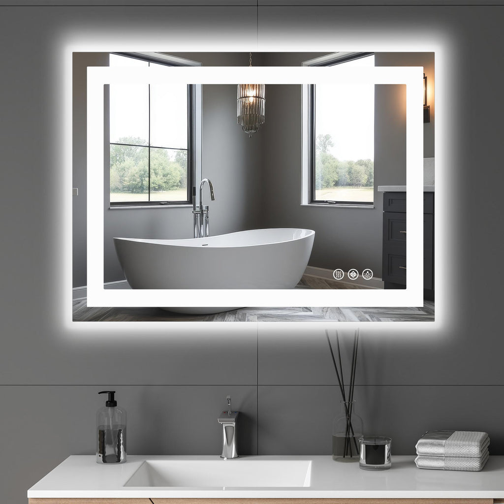 Espejo LED antivaho de 24 × 32 pulgadas