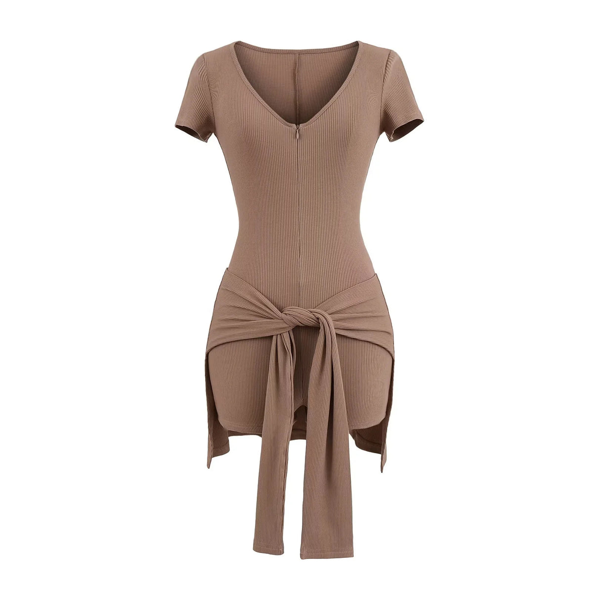 Deep V-neck fitness jumpsuit