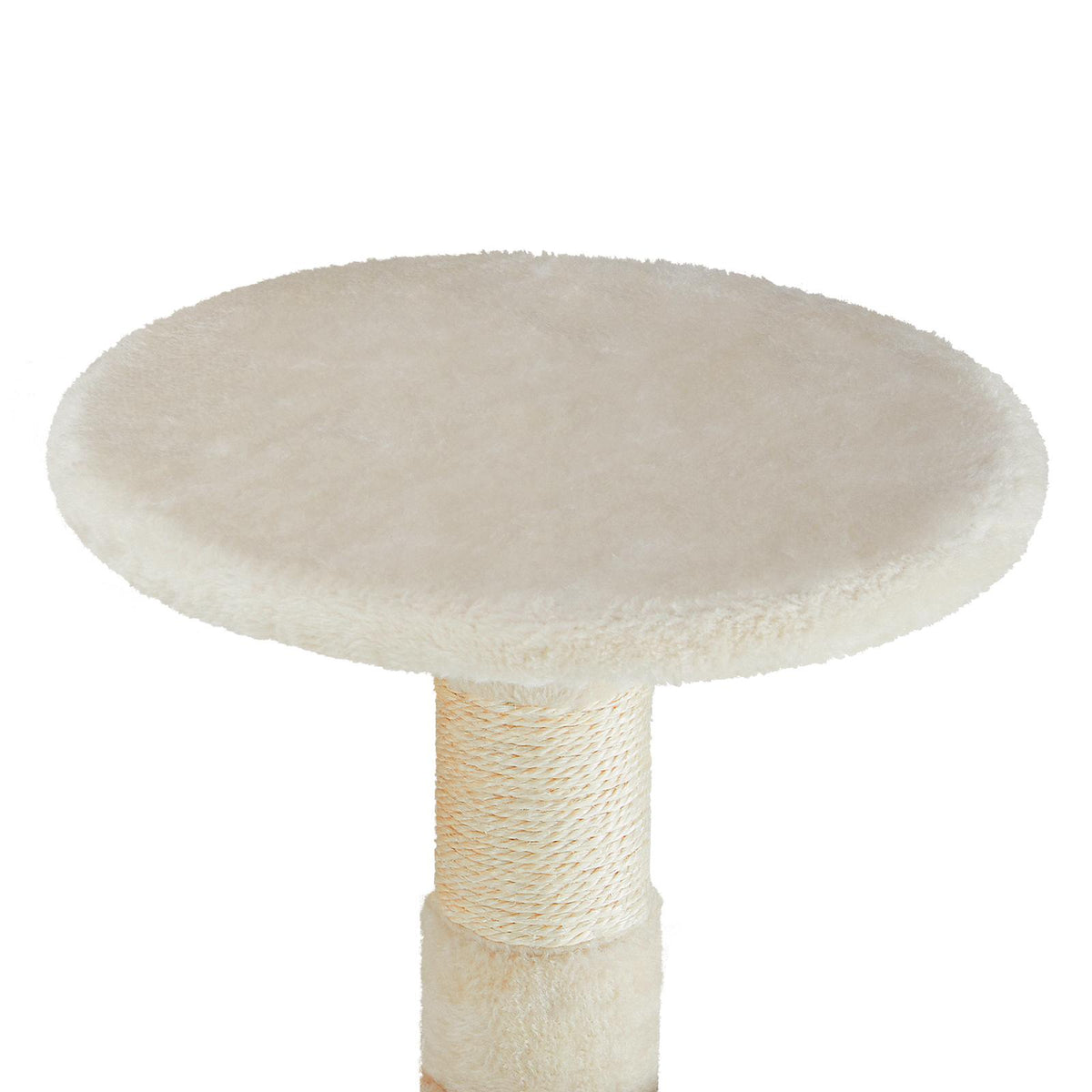 Árbol para gatos con casita, rascador y rampa — beige