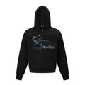 Sudadera con capucha, cremallera y estampado de estrellas y letras