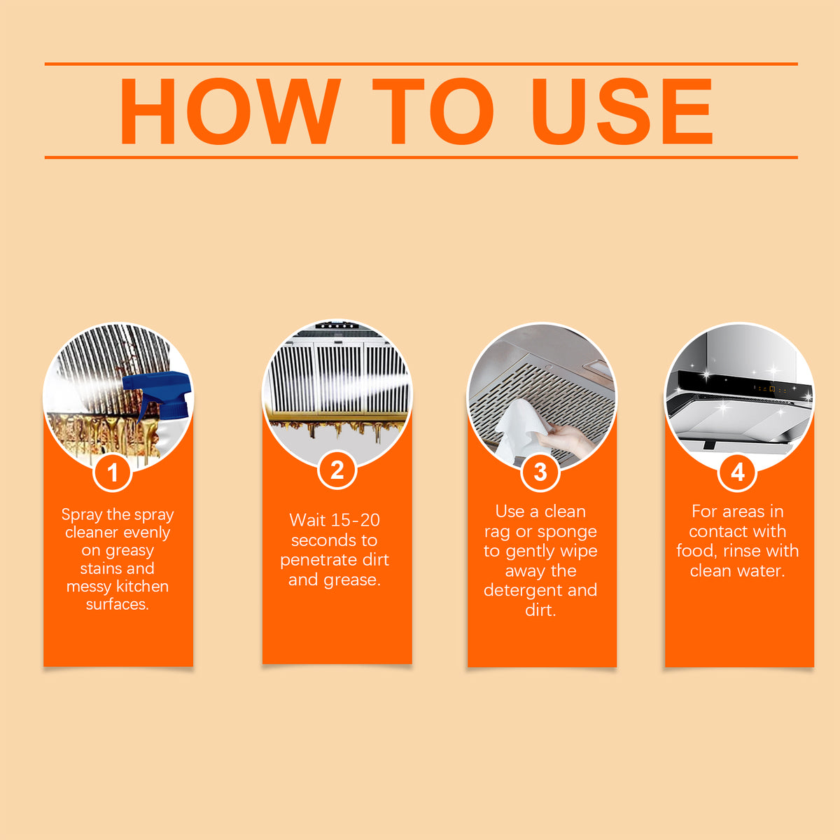 Kitchen Spray Cleaner, Kitchen Stove Hood Cleaning Oil And Dirt Removal Cleaner