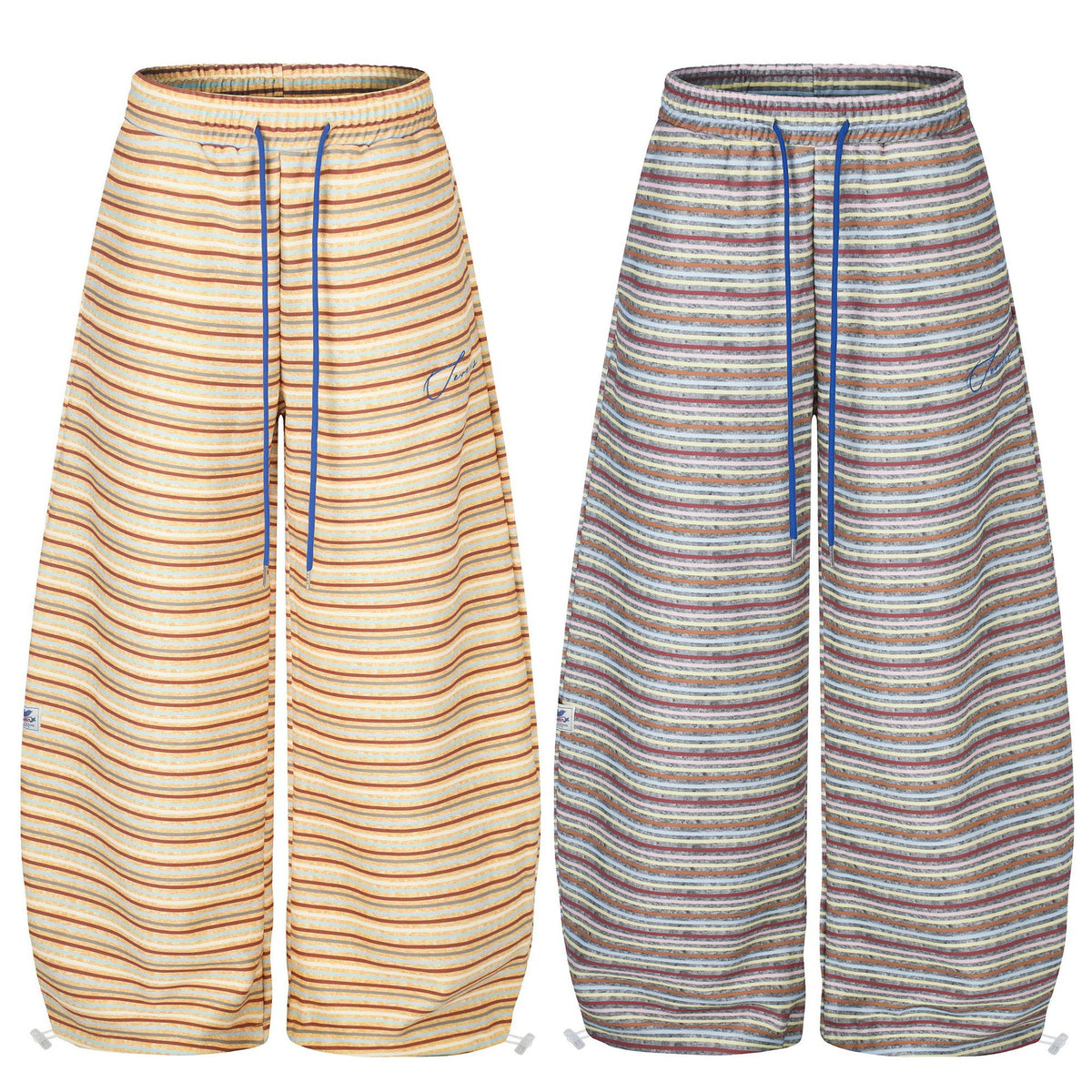 Pantalón deportivo de pierna curva con franjas a contraste