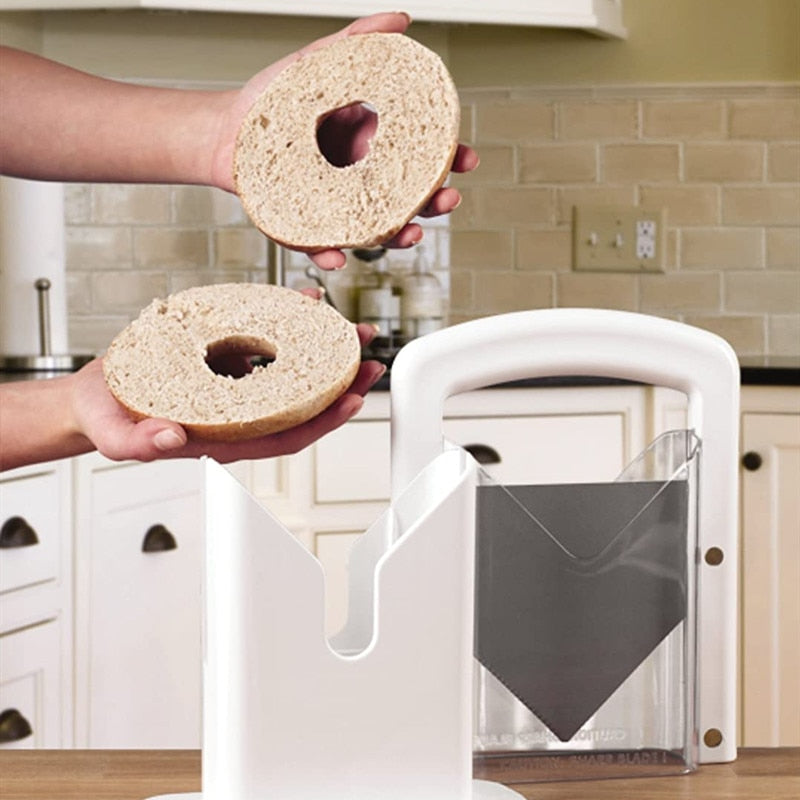 Cortador manual de bagels con soporte protector