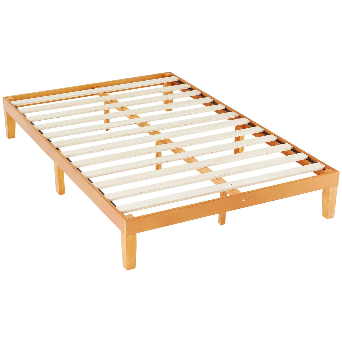 Base de cama de madera con láminas y sin cabecero — Full