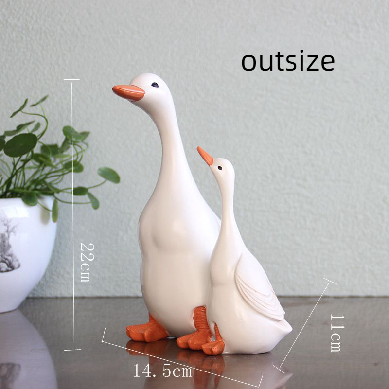 Figuras decorativas de pato con crías para jardín