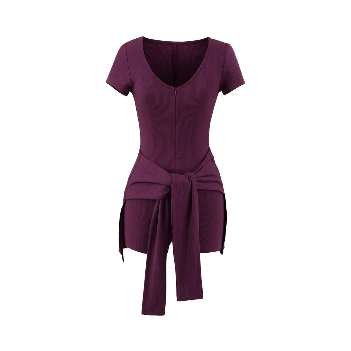 Deep V-neck fitness jumpsuit