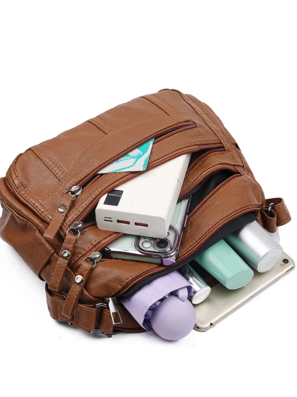 Bolso bandolera con varios compartimentos de 26 × 18 × 9 cm