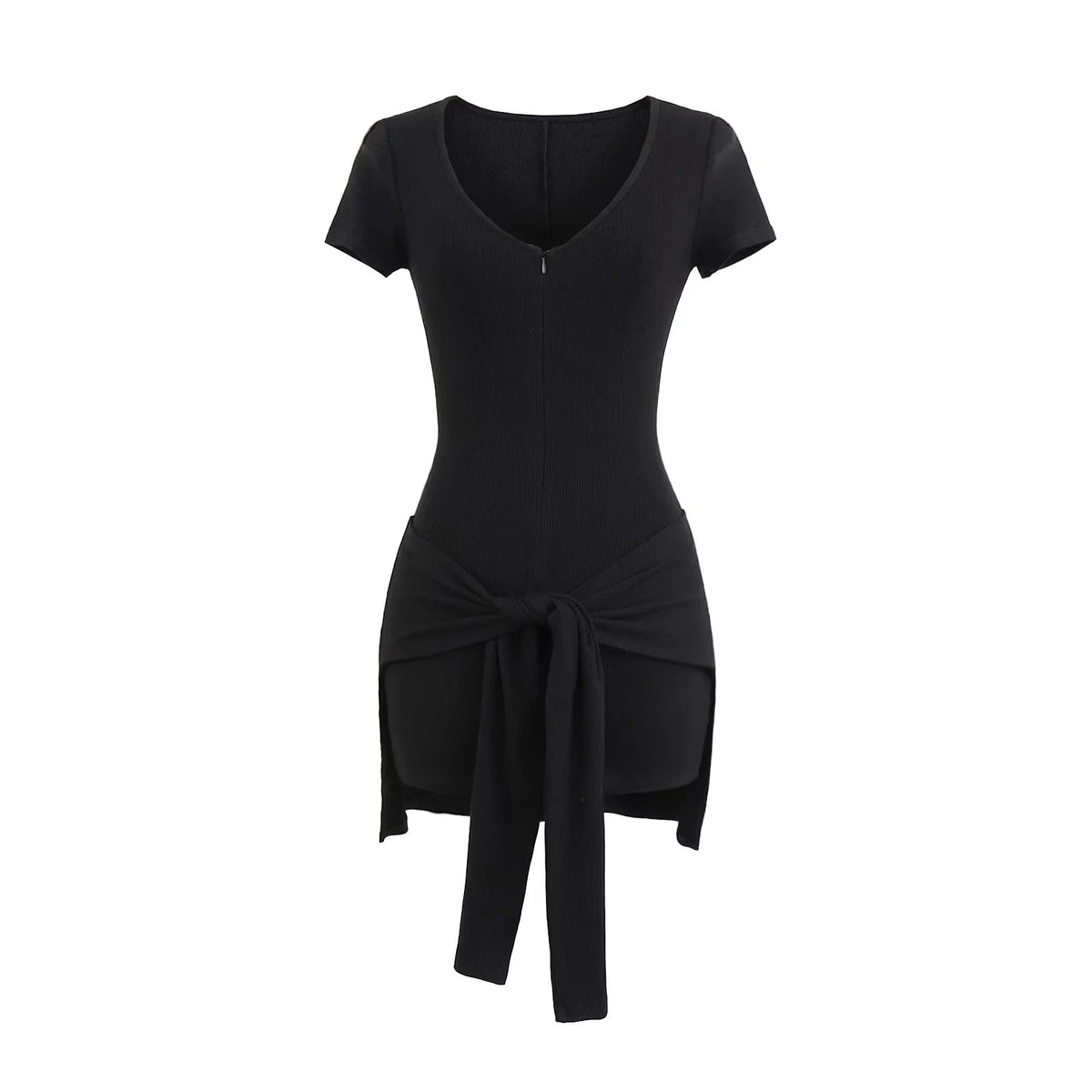 Deep V-neck fitness jumpsuit
