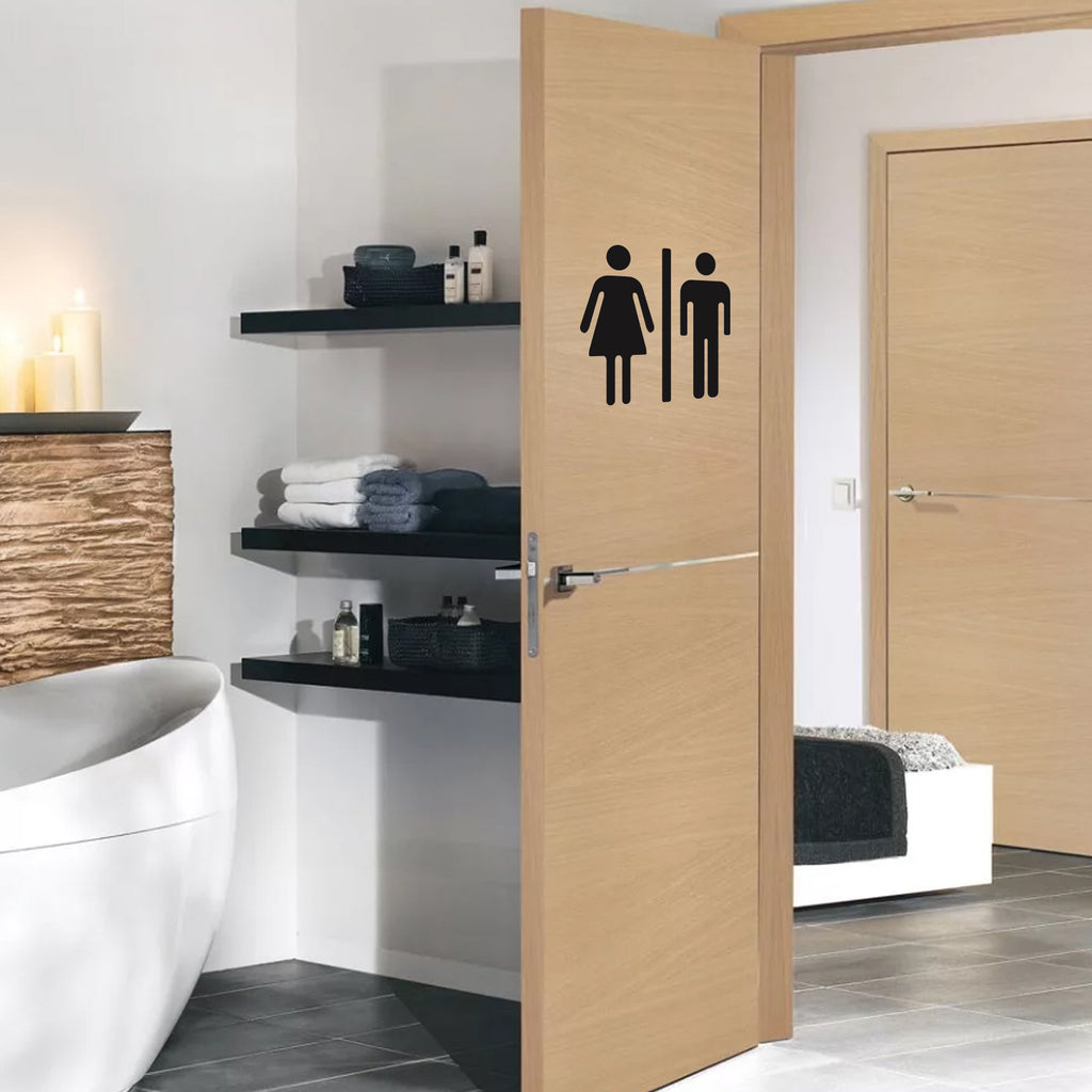 Adhesivos decorativos para puertas de baño y lavandería
