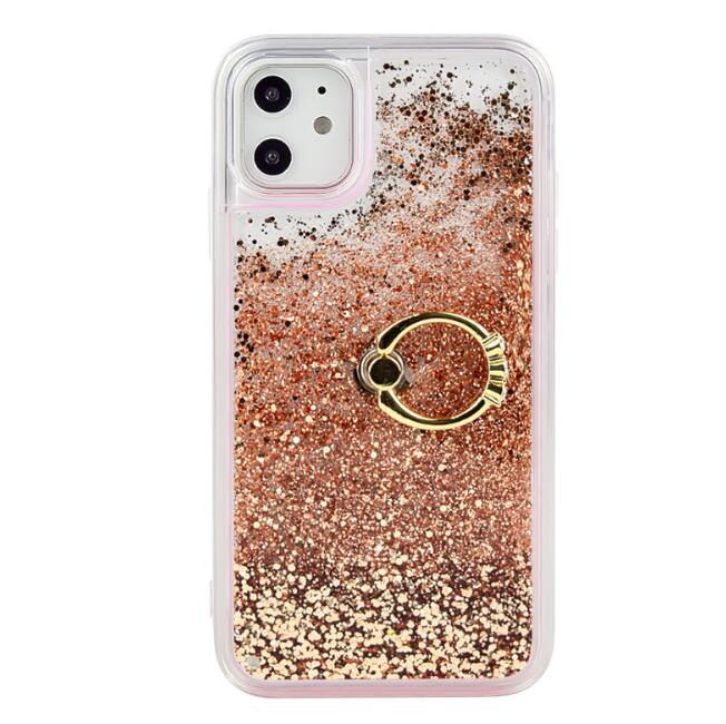 Funda para teléfono con efecto líquido y anillo de apoyo
