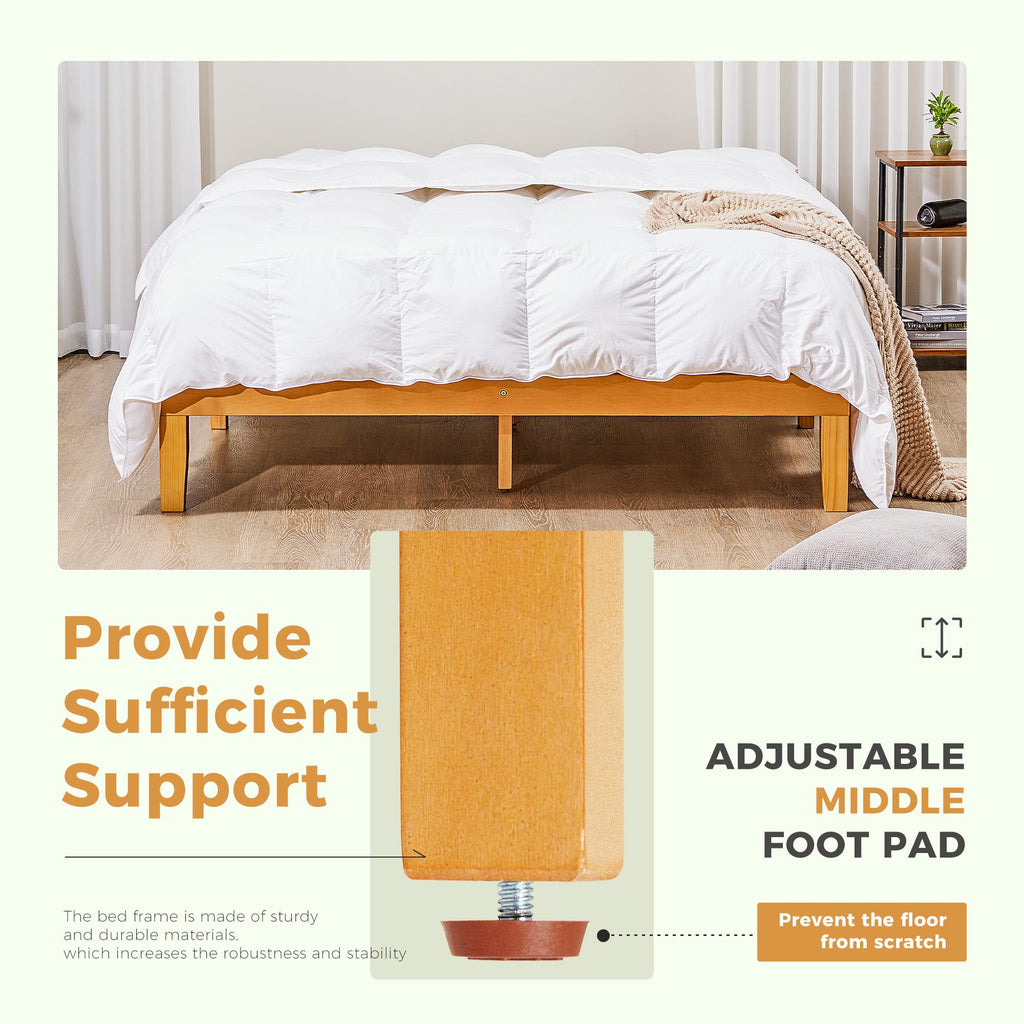 Base de cama de madera con láminas y sin cabecero — King