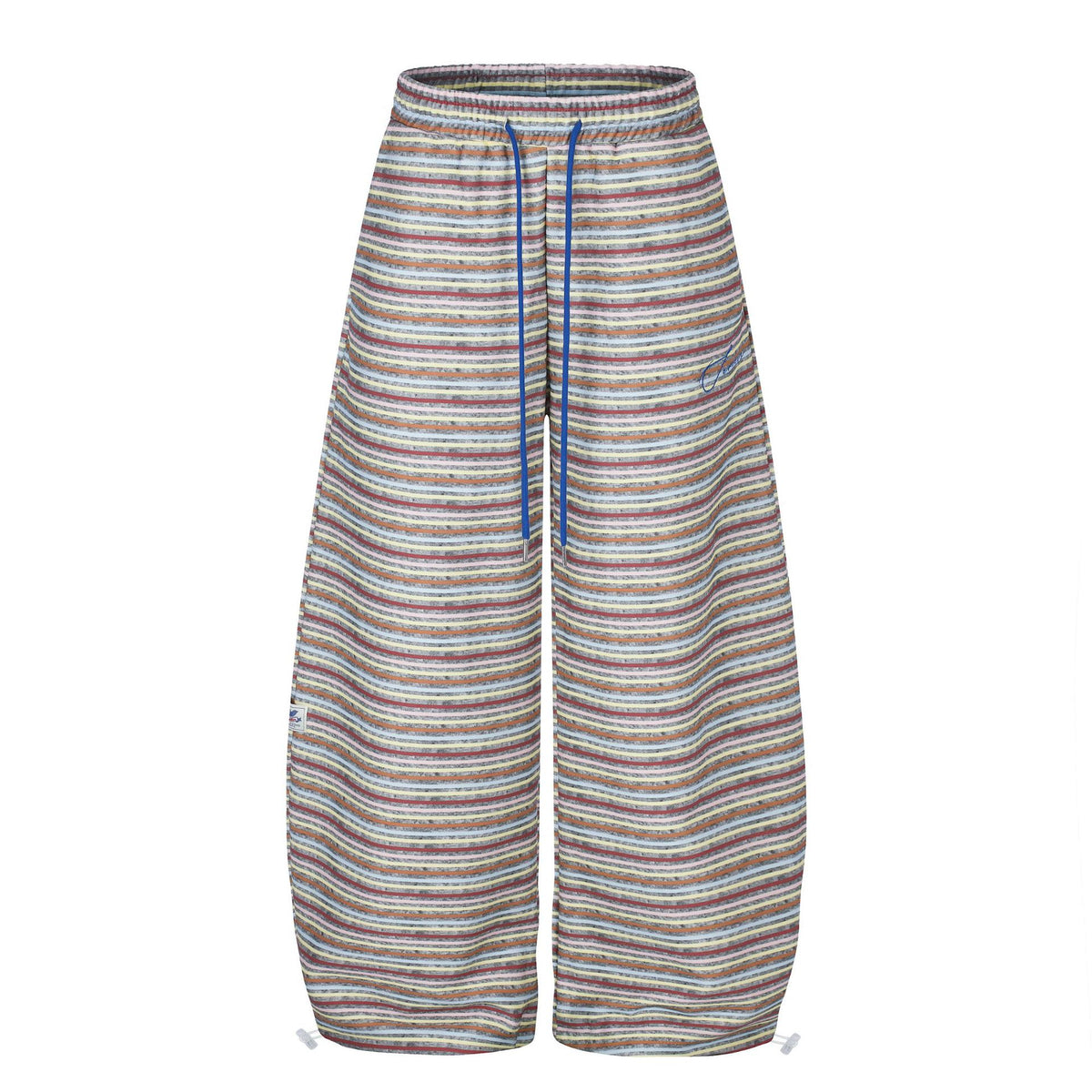 Pantalón deportivo de pierna curva con franjas a contraste