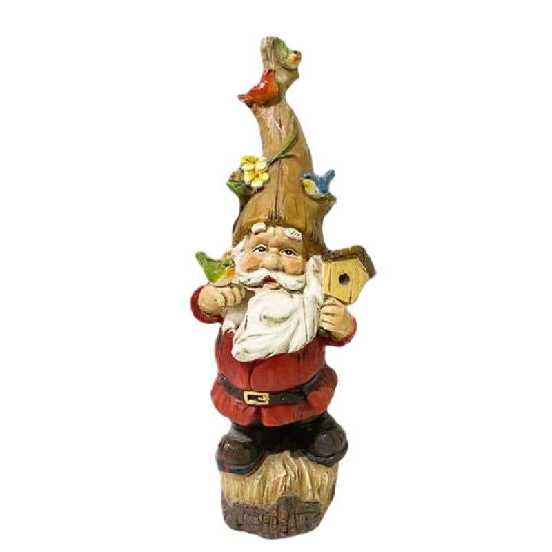 Figura de duende de resina para jardín