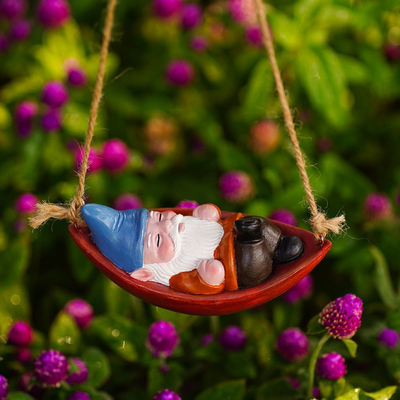 Adorno colgante de duende navideño para jardín