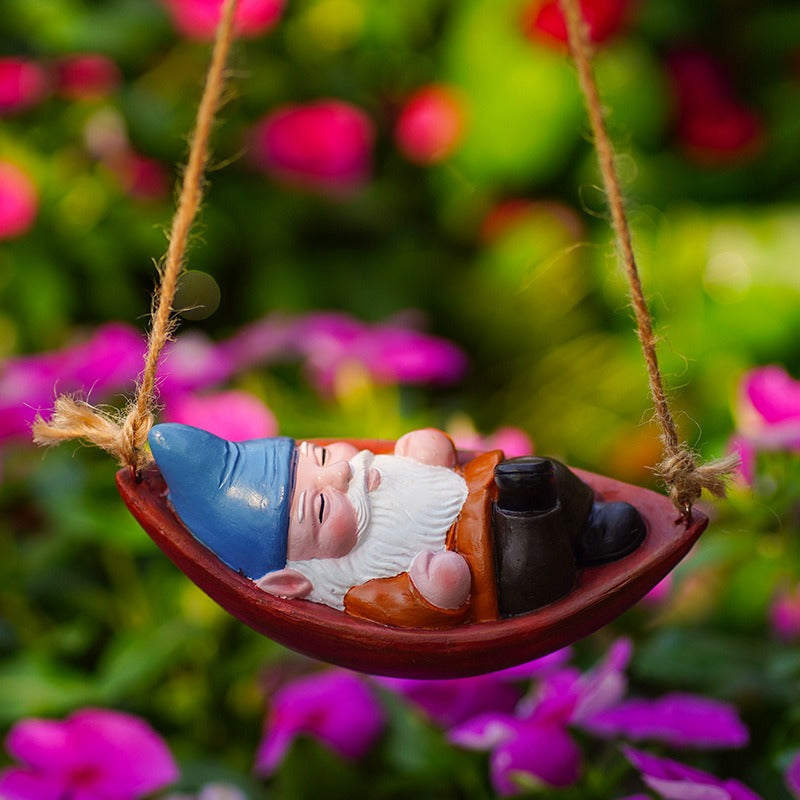 Adorno colgante de duende navideño para jardín