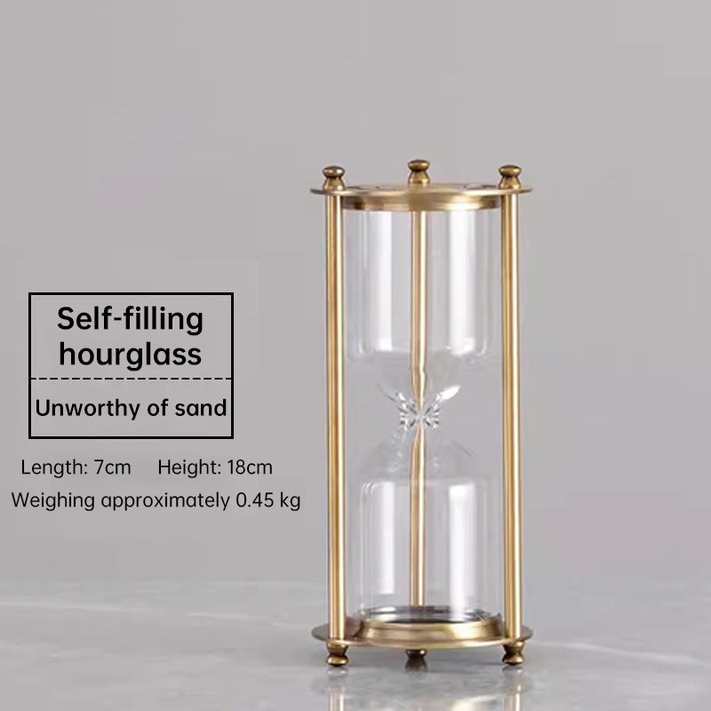 Reloj de arena decorativo con soporte de metal
