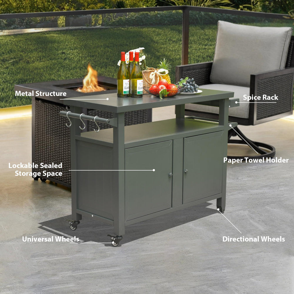Gabinete exterior con ruedas de 83 galones — gris
