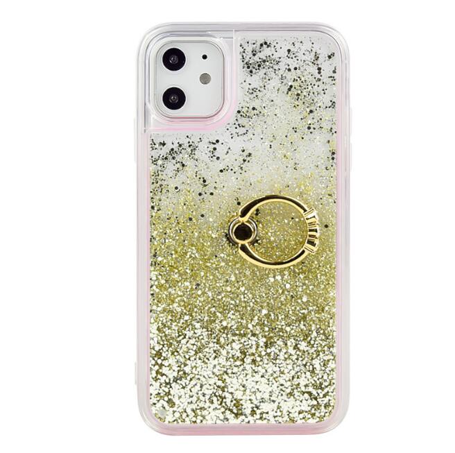 Funda para teléfono con efecto líquido y anillo de apoyo