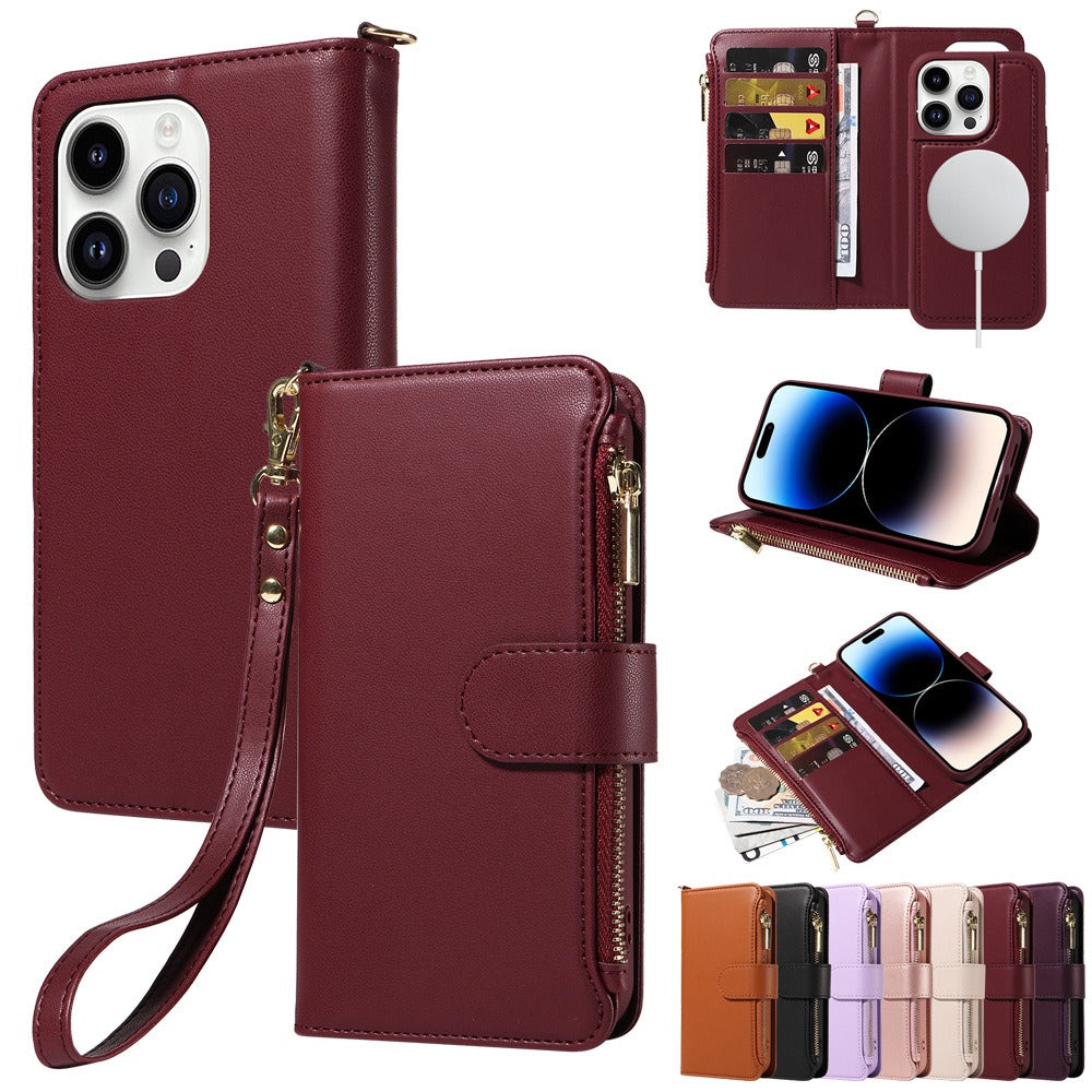 Funda tipo cartera con tapa para iPhone en PU