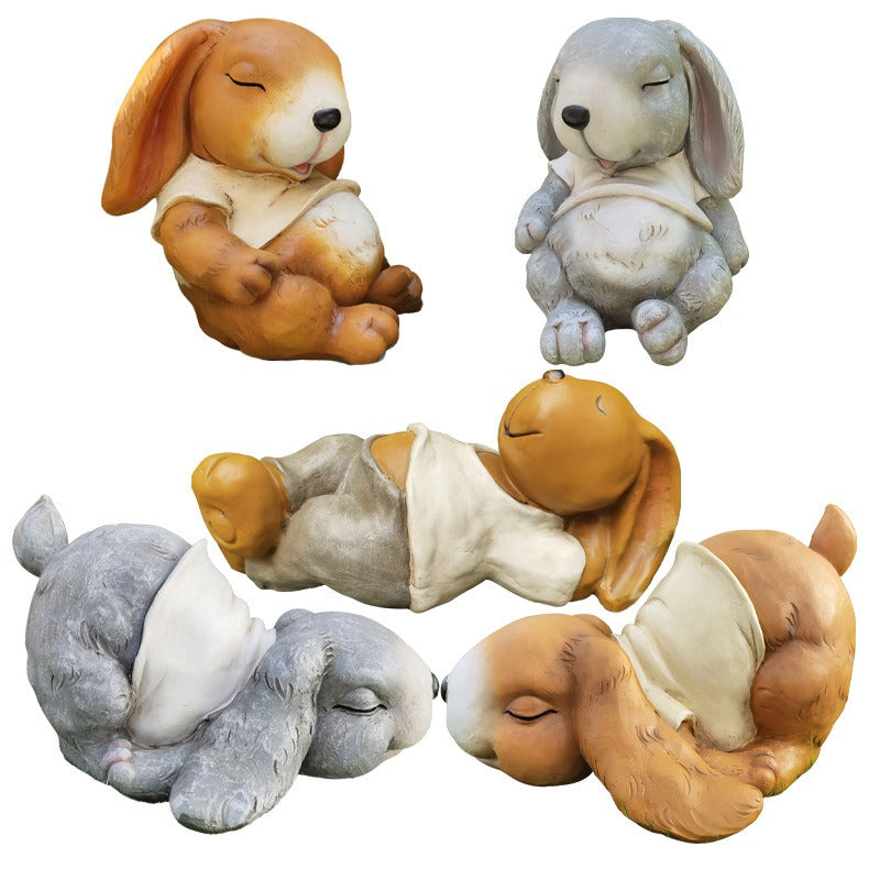 Figuras decorativas de conejos para jardín