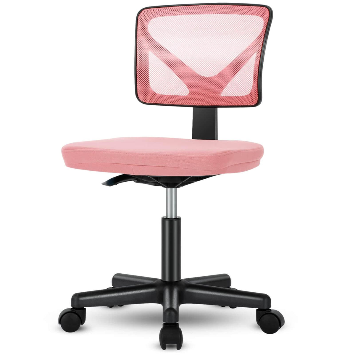 Silla de oficina de malla sin brazos — rosa