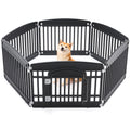 Corral plegable para perros negro, 6 paneles