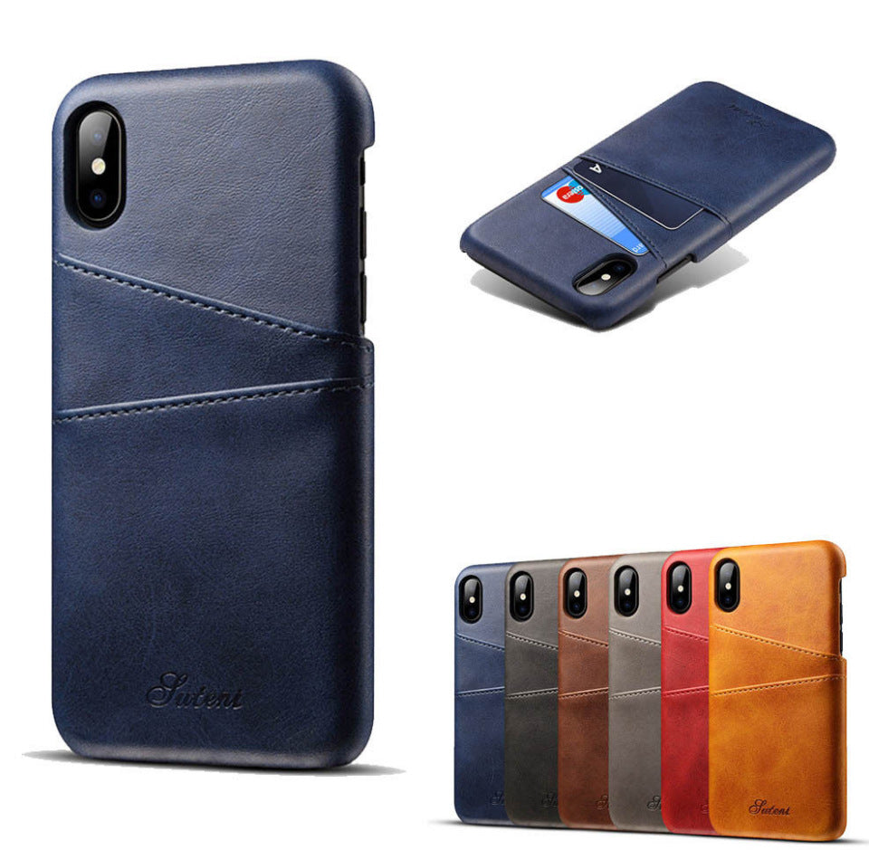Funda con dos ranuras para tarjetas en PU