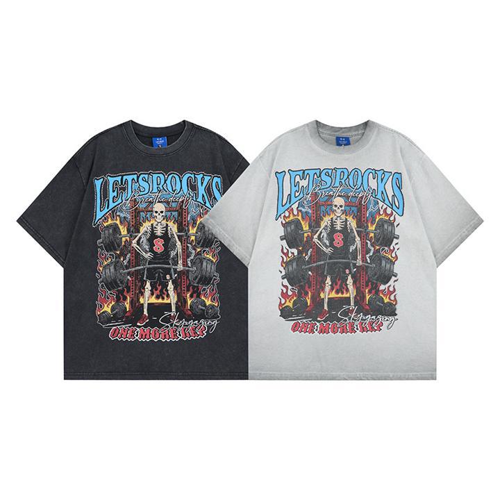 Fitness Skeleton Hot Diamond Short Sleeve