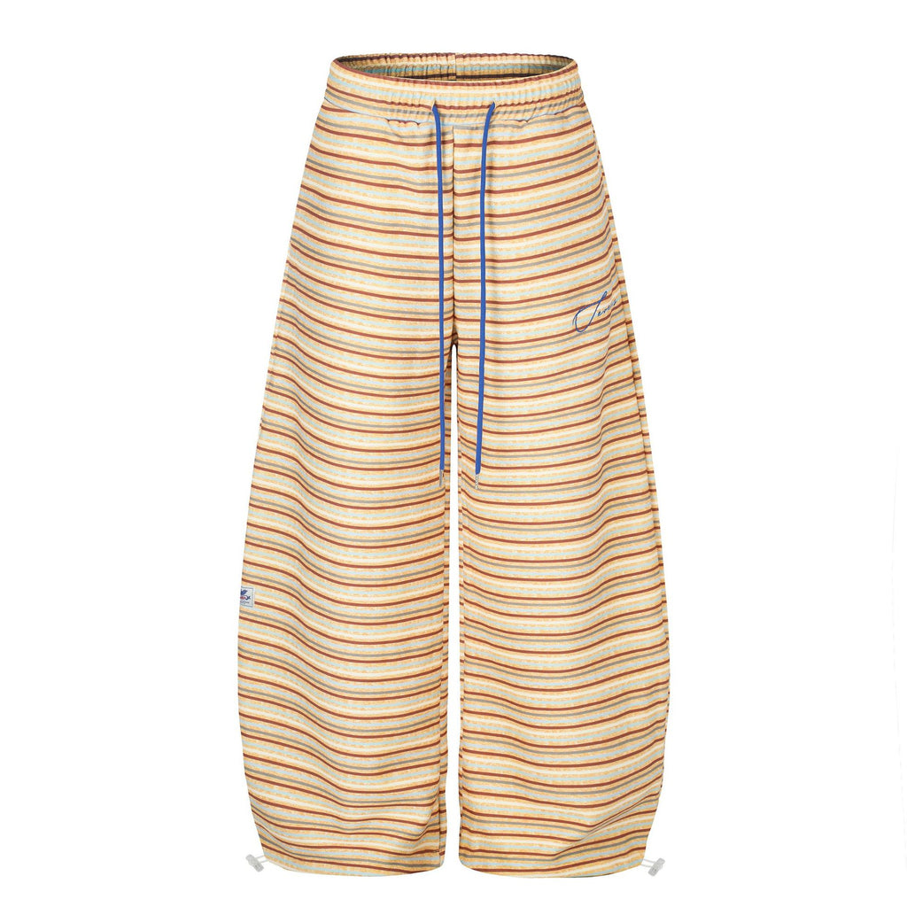 Pantalón deportivo de pierna curva con franjas a contraste