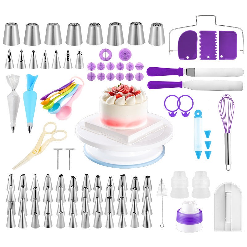 Set de 135 piezas para repostería con base giratoria