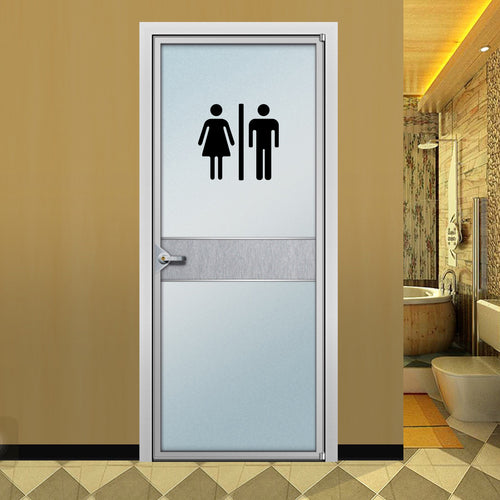 Adhesivos decorativos para puertas de baño y lavandería